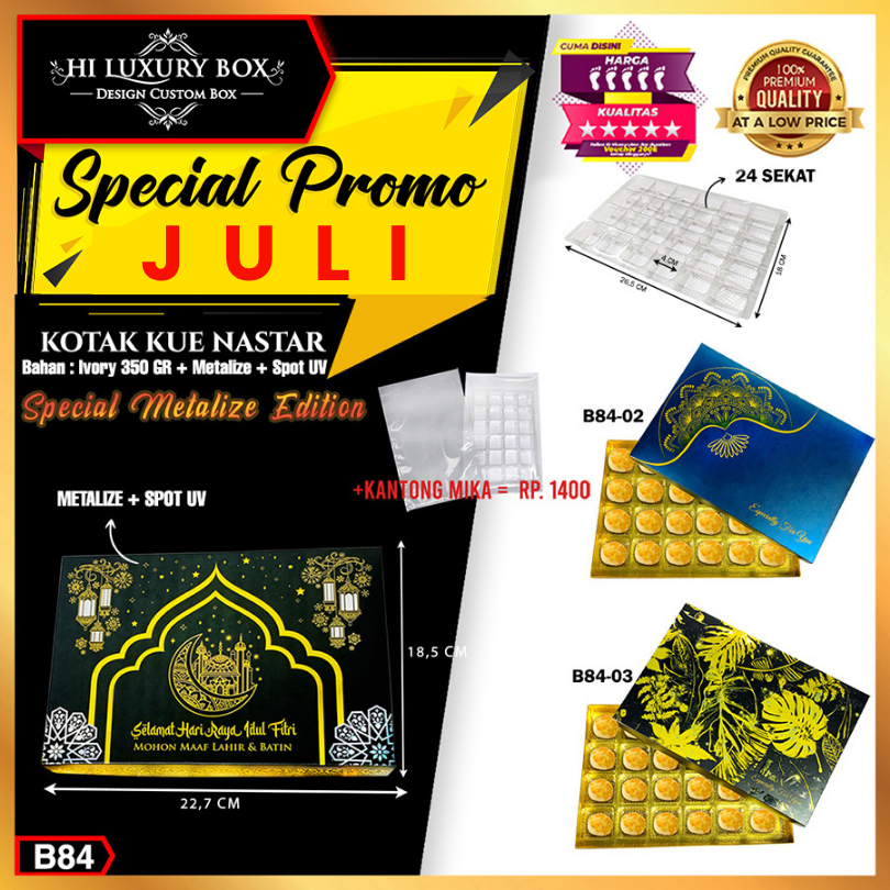 

Box Coklat Kotak Kue Nastar Mika Sekat Packaging Lebaran Murah - B84