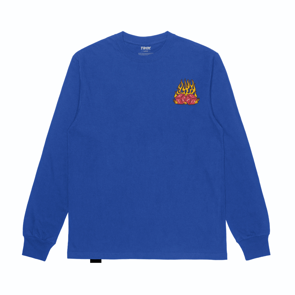 Troy Company Longsleeve Tshirt Royal Blue Bloomed Life - Kaos Lengan Panjang Biru Benhur LS 3163