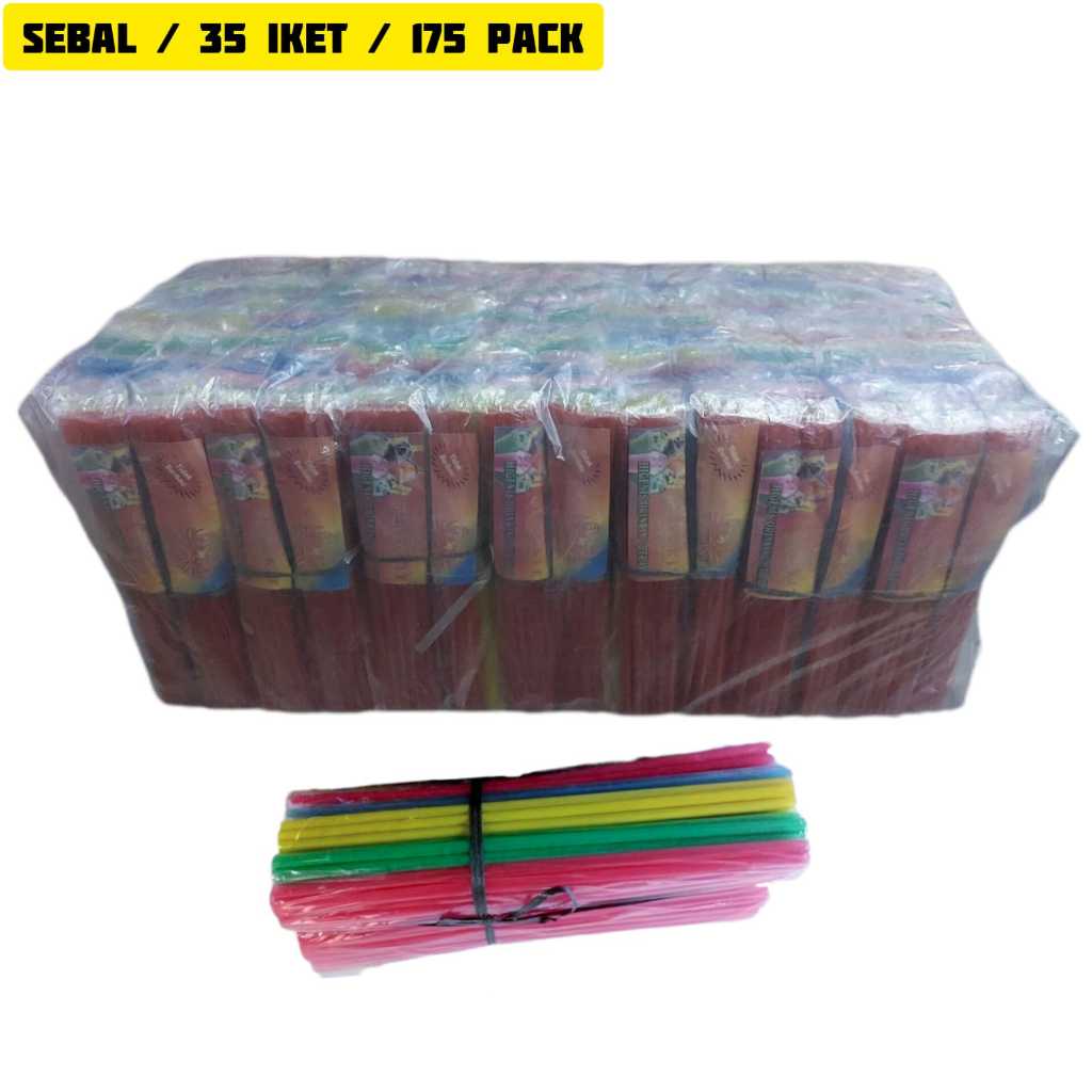 Paket Sedotan Limun Es 35 Iket 175 Pack Alat Minum Plastik Murah