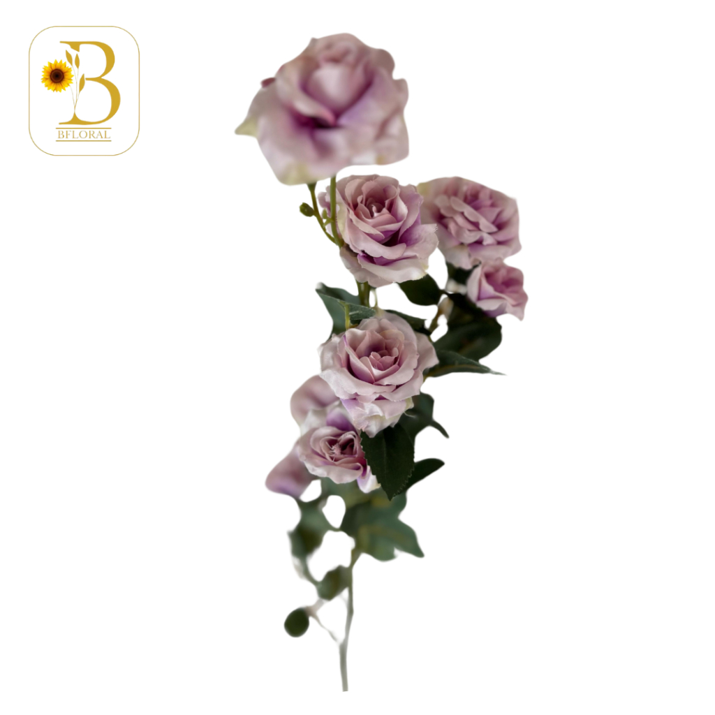 BFLORAL.INDO - Bunga Artificial dekorasi Mawar Gelembung Ungu 1 Tangkai Bahan Beludru / Bunga Artfic