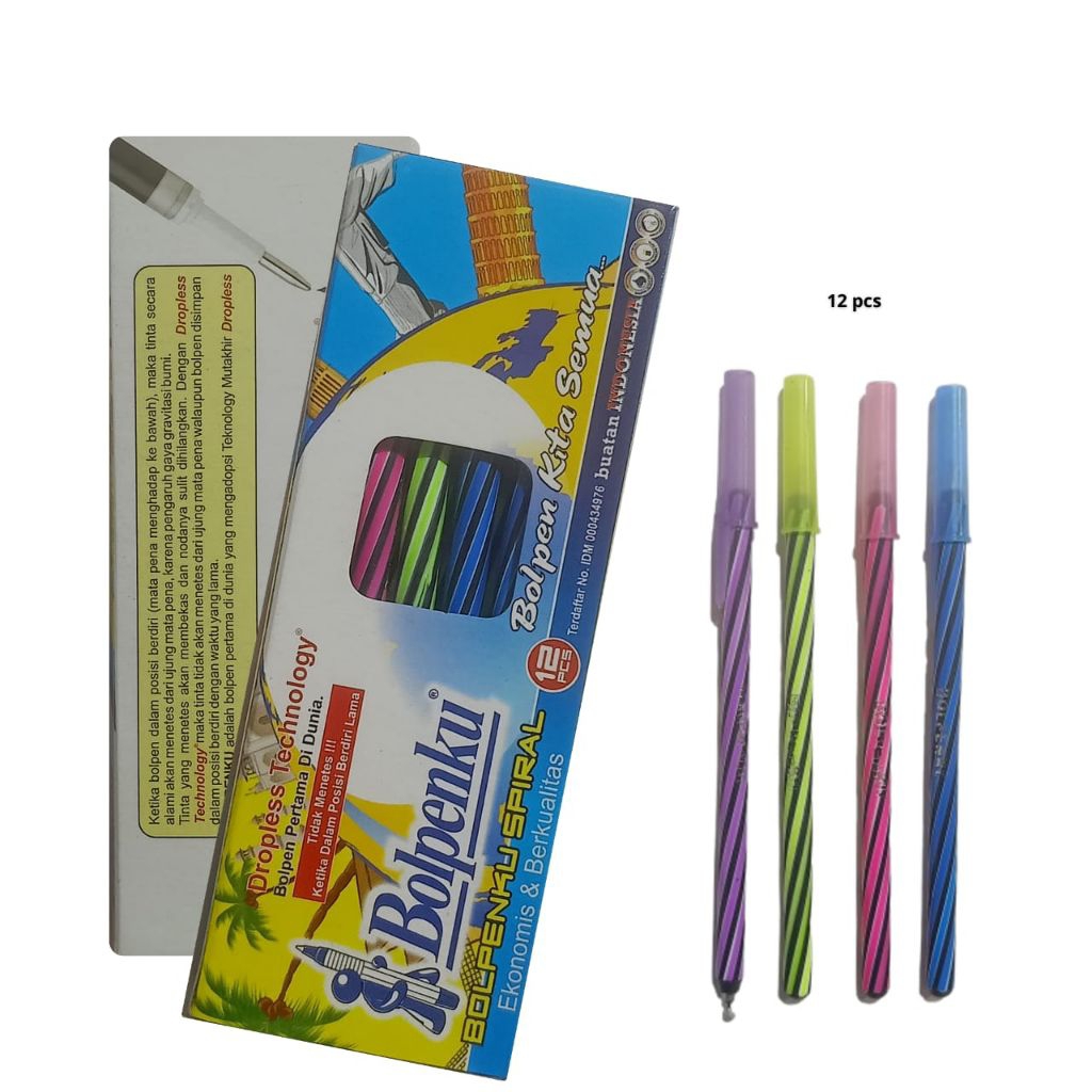 

BALLPOINT / BOLPENKU ISI TINTA HITAM || PULPEN SPIRAL MURAH