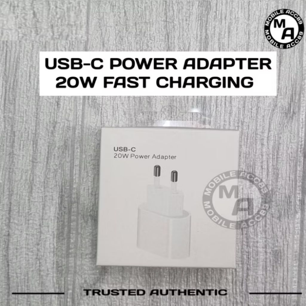 Adaptor Fast Charging USB-C Power Adapter 20 watt iphone 11 - 12 - 13 - 14 - 15 - 16 - Pro - Max - A