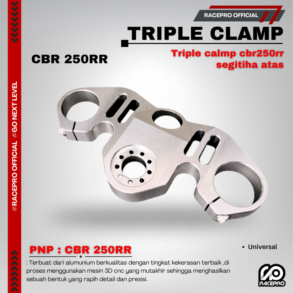 TRIPLE CLAMP CBR250RR SEGITIGA ATAS CBR 250RR TRIPLE CLAMP RACEPRO FOR CBR250RR