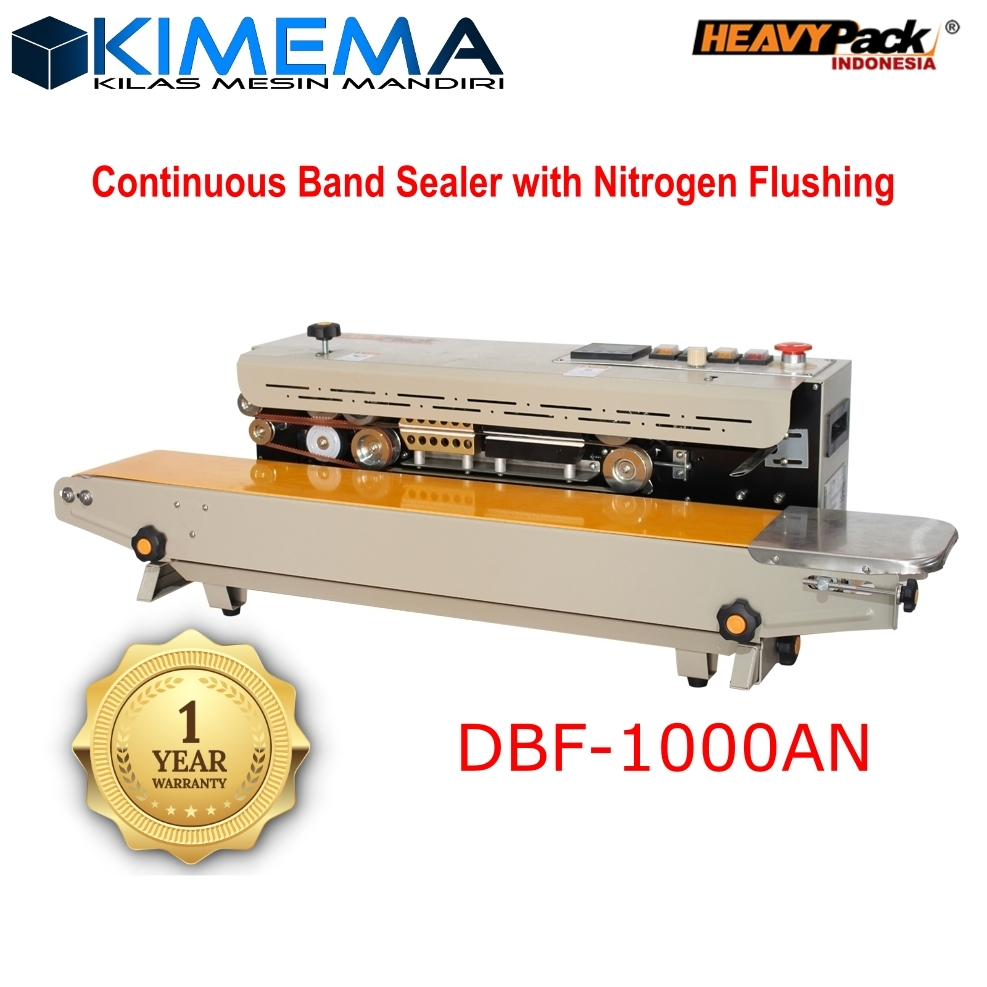 DBF-1000AN Continuous Band Sealer Mesin Seal Isi Gas Nitrogen Kembung