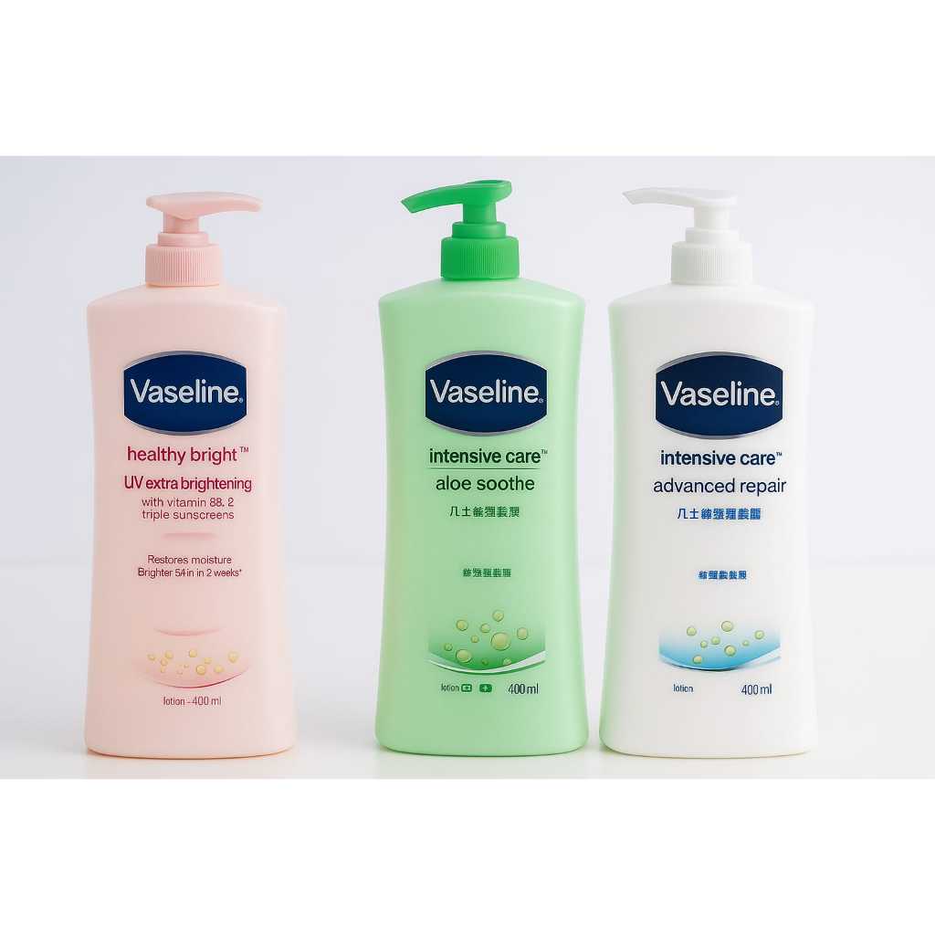 Vaseline Intensive Care Body Lotion 400ml –Healthy Bright, Advanced Repair, Even Tone, Aloe soothe 4
