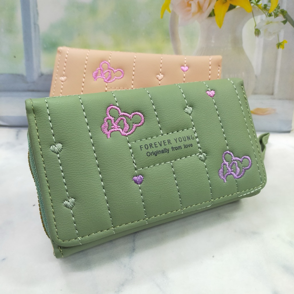 DOMPET WANITA UKURAN SEDANG KUALITAS IMPORT PREMIUM KOREA MODEL LIPAT RESLETING