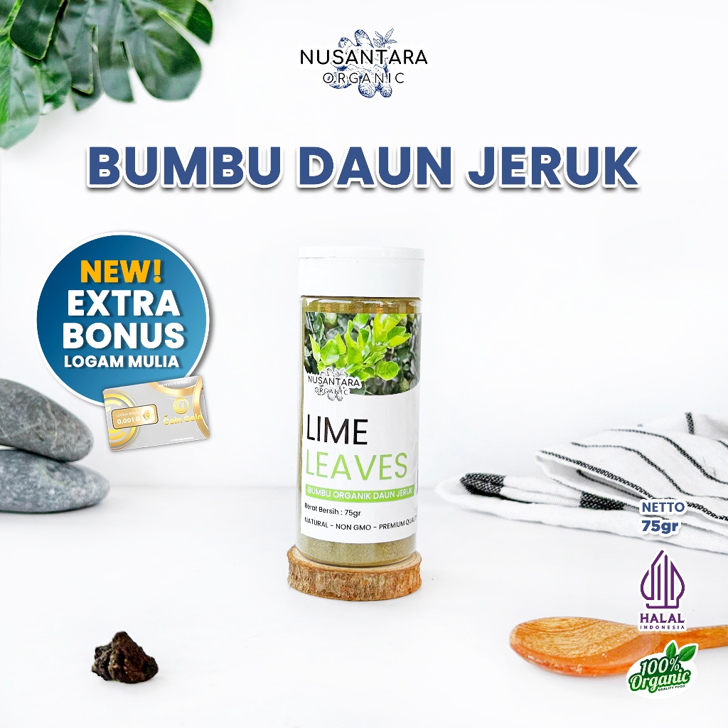 

Nusantara Organic Daun Jeruk Lime Powder Bubuk Organik Murni Tanpa Campuran Bumbu Dapur 75g