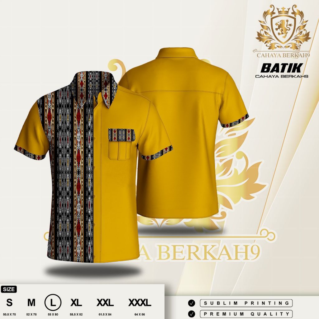 Batik Premium Motif tenun NTT Kuning emas