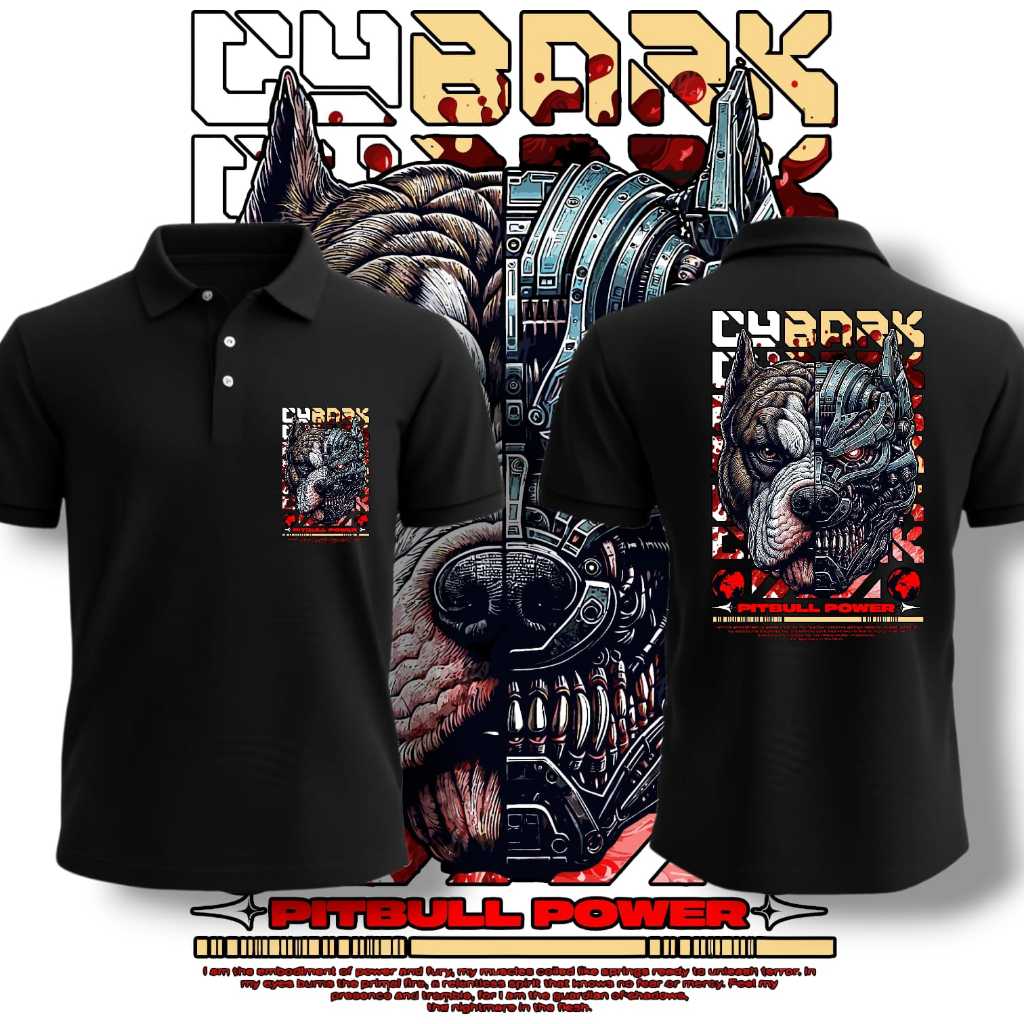 ALPHA - KAOS Pria Premium kerah kancing bahan Cotton 24s Gambar CYBERdog Distro