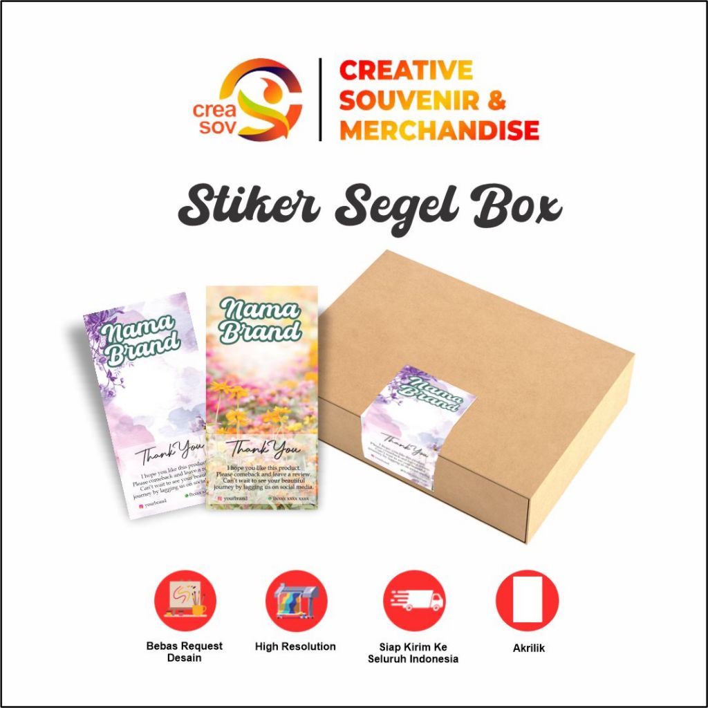 

Creasov - Cetak Stiker Segel Kotak Box Custom Sticker Kotak Segel Makanan Kemasan Hampers