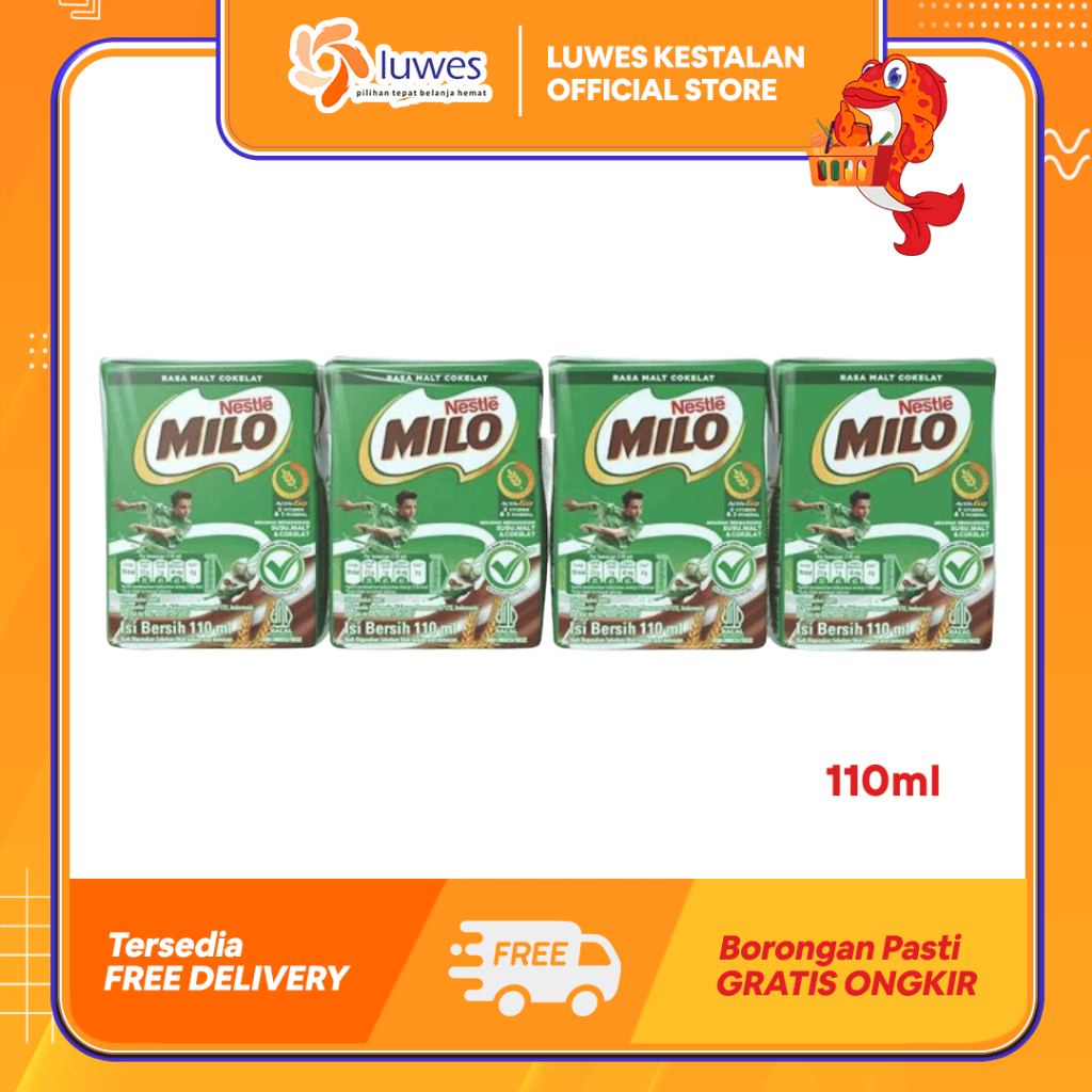 

(4 pcs) Milo Susu UHT 110ml Coklat Rasa Yang Enak & Lebih Hemat