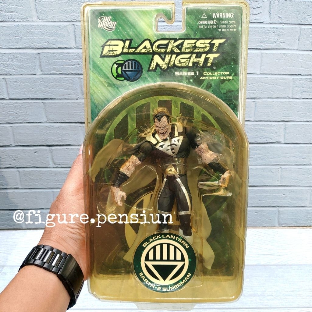 DC DIRECT BLACKEST NIGHT SUPERMAN EARTH 2 BLACK LANTERN ACTION FIGURE