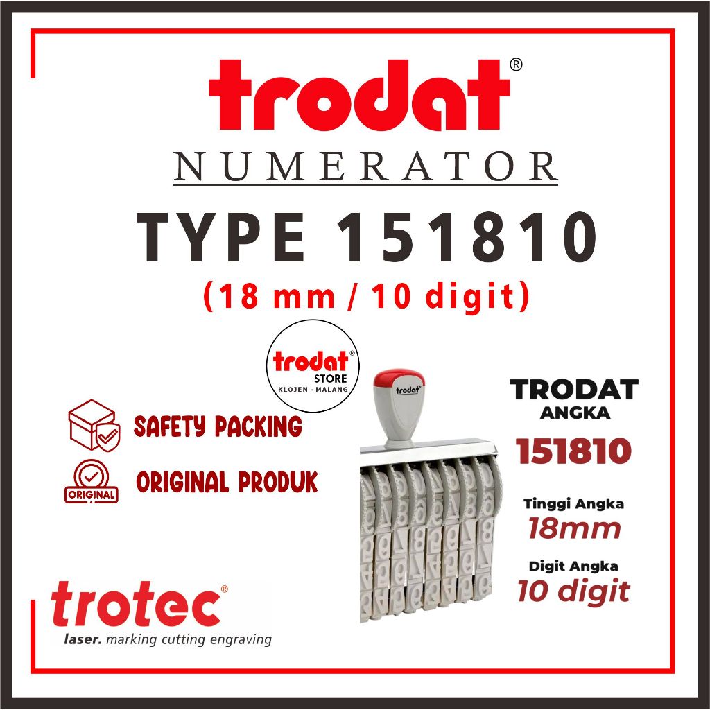 

Stempel Trodat 151810 (18mm 10digit) | STEMPEL TRODAT NUMERATOR (ANGKA DAN SIMBOL BISA DIPUTAR)