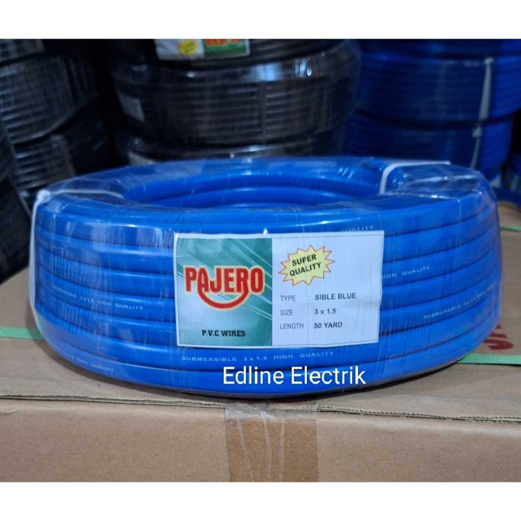Edline Electrik - Kabel Pompa Satelit 3x1,5 Gepeng Biru Pajero - Kabel Serabut Gepeng 3x1.5 Pompa Sa
