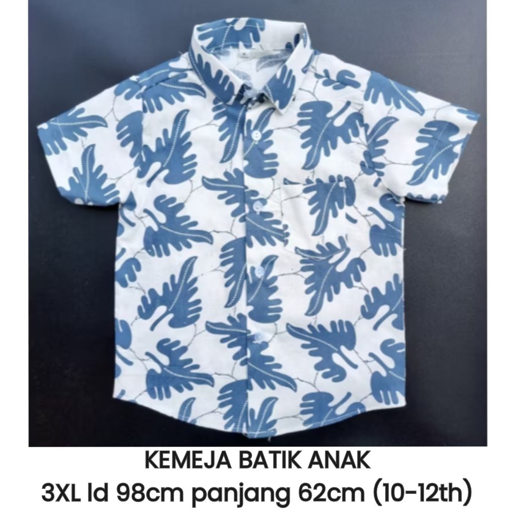 kemeja anak batik sekolah katun laki laki sd sekolah dasar cowok seragam lengan pendek