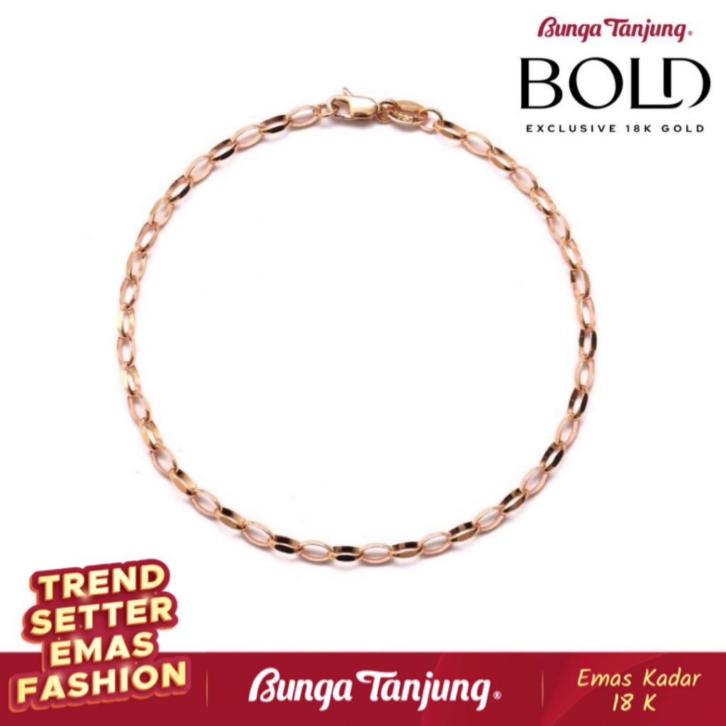 GELANG BELOVAL TDC ICE BOLD - EMAS 18K - BUNGA TANJUNG GOLD
