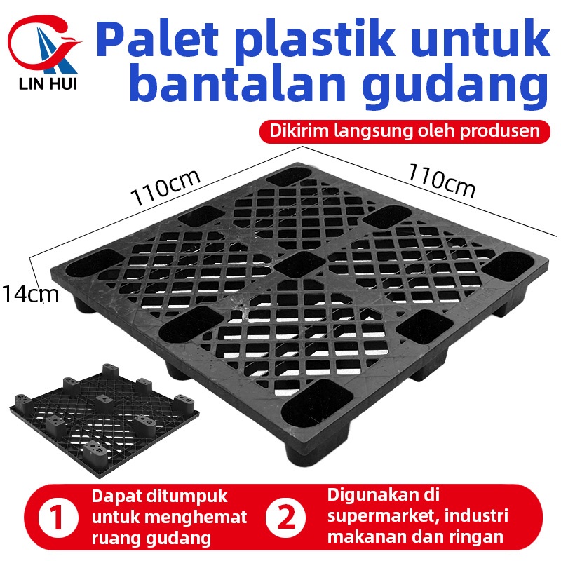 

LINHUI PLASTIC High quality plastic pallet 110*110*14cm brand new high quality forklift plastic pallet nestable plastic pallet 4-way entry type suitable for floor