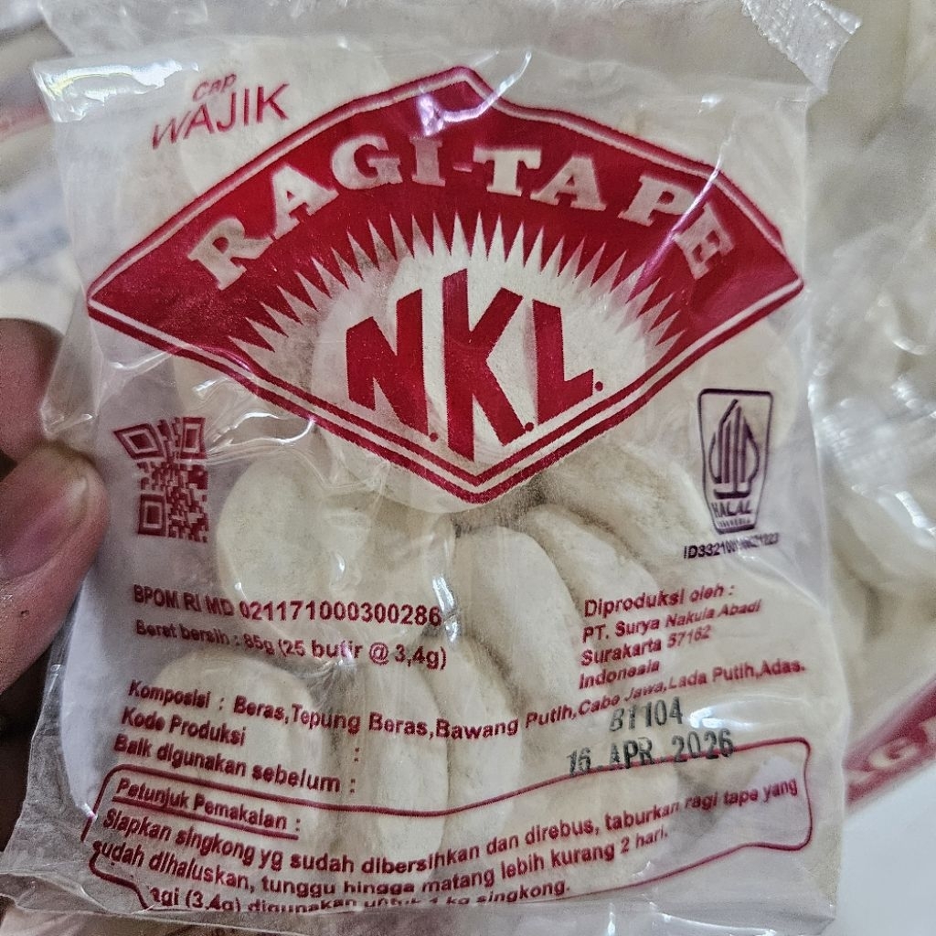 

Ragi Tape NKL Wajik Original isi 25 Pack