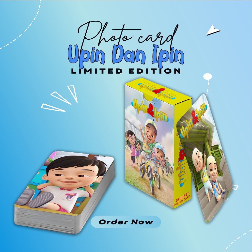 PHOTOCARD SET UPIN DAN IPIN PREMIUM 25 SHEET FREE BOX
