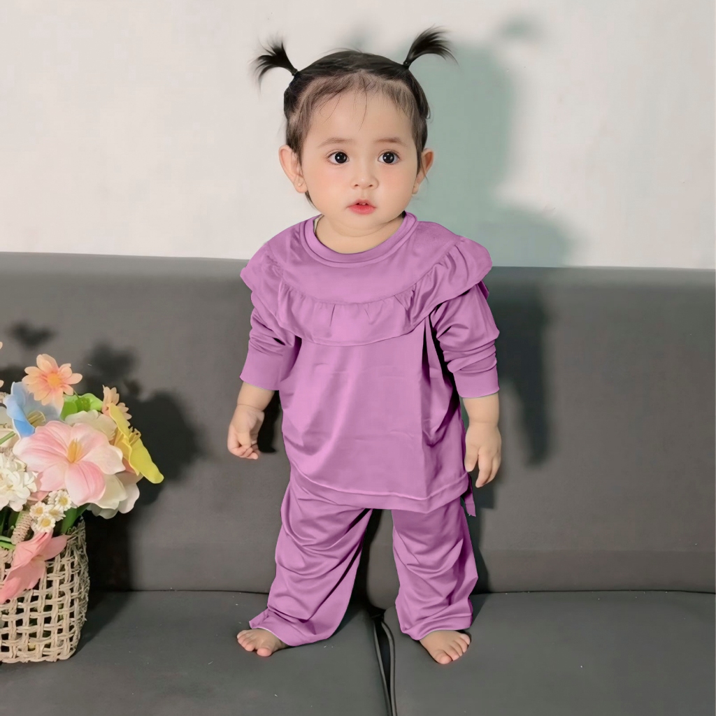 Baju Stelan Anak Perempuan 0-2 Tahun Spandek Jersey || Baju Stelan Anak Perempuan 0-3 Tahun Spandek