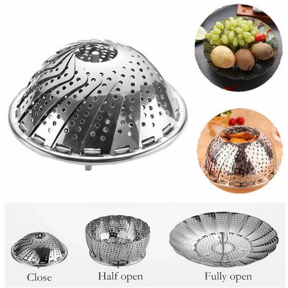 Kukus Stainless Steel Lipat Kukusan Serbaguna Tatakan Kukus