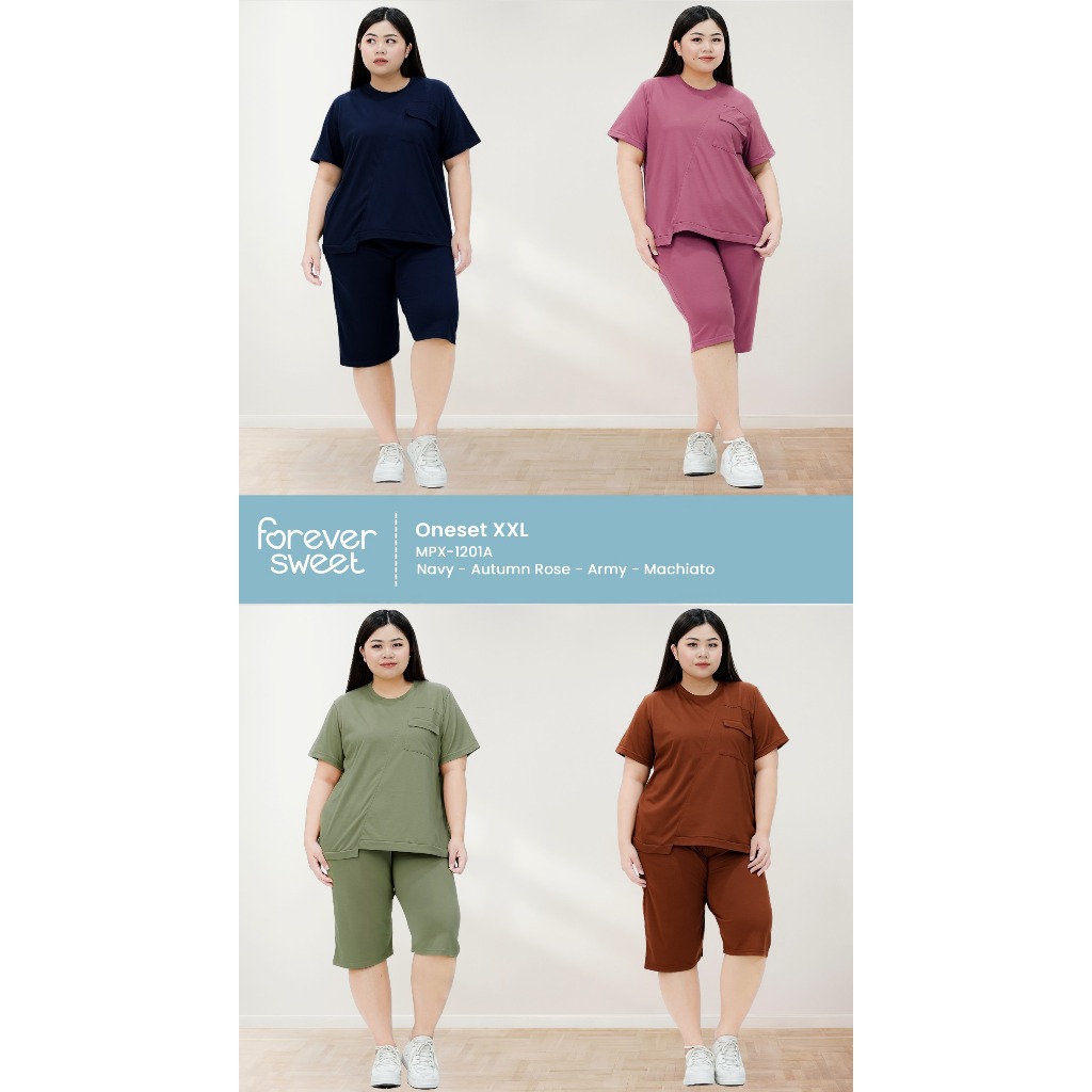 SEMANGAT_45 | FOREVER SETELAN BABY DOLL DEWASA XXL LENGAN PENDEK CELANA PENDEK NYAMAN