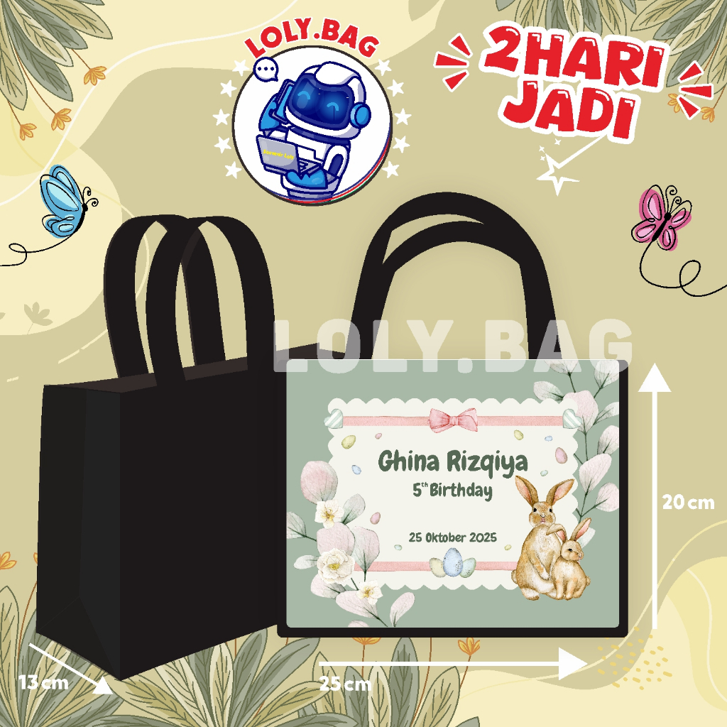 

Tas Ulang Tahun / Tas Terlaris / Tas Ultah / Goodie Bag Ultah / Tas Ulang Tahun Anak / Tema Bunny