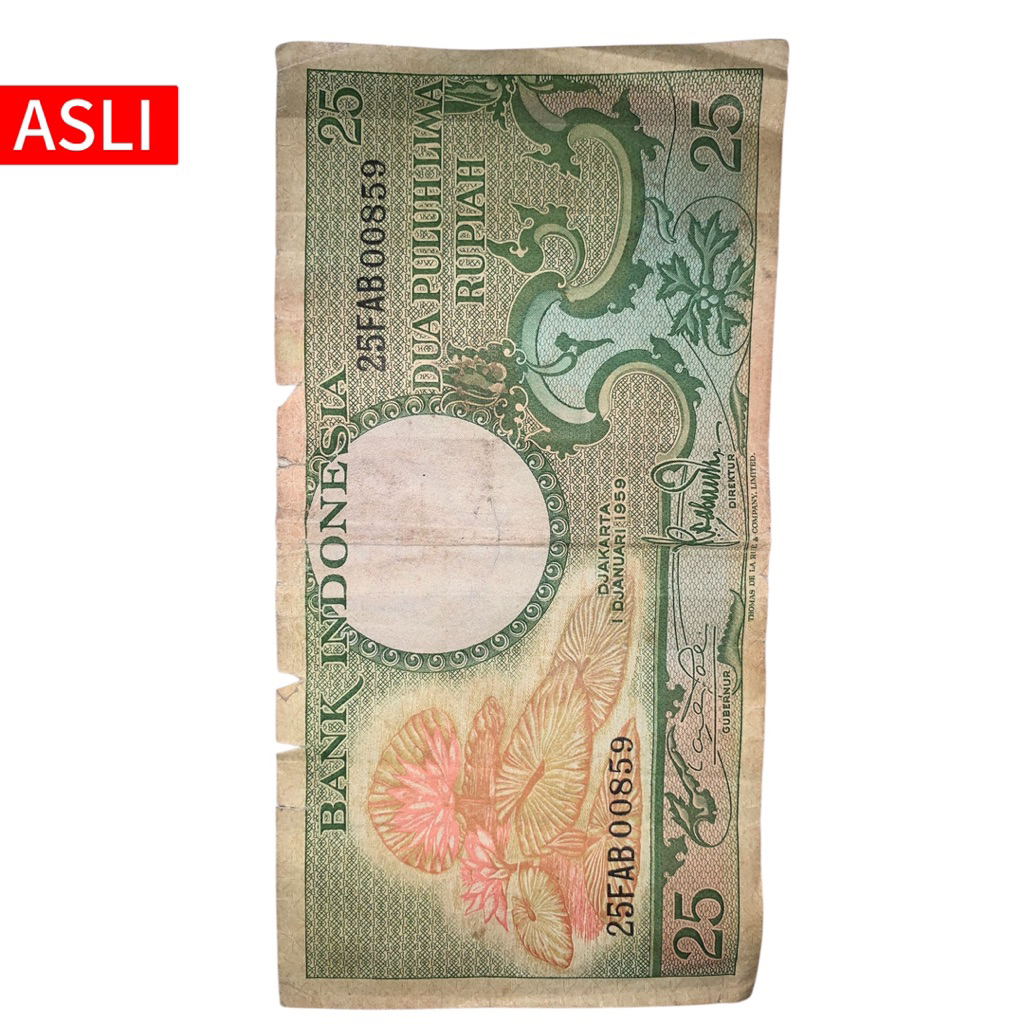 Uang Kuno 25 Rupiah Kertas – Asli & Langka | Koleksi Antik Sejarah Indonesia