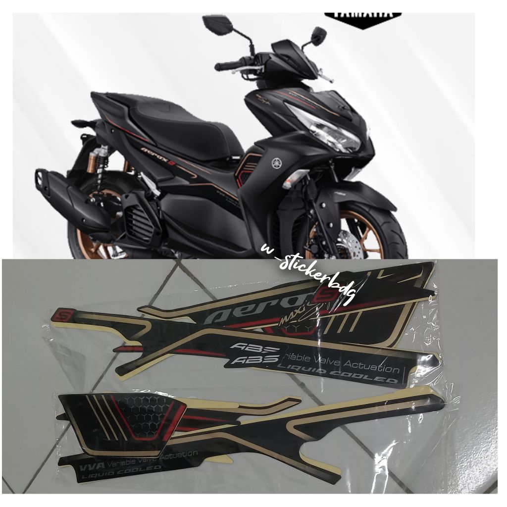 Striping Lis Yamaha Aerox 155 ABS Connected 2023 Hitam