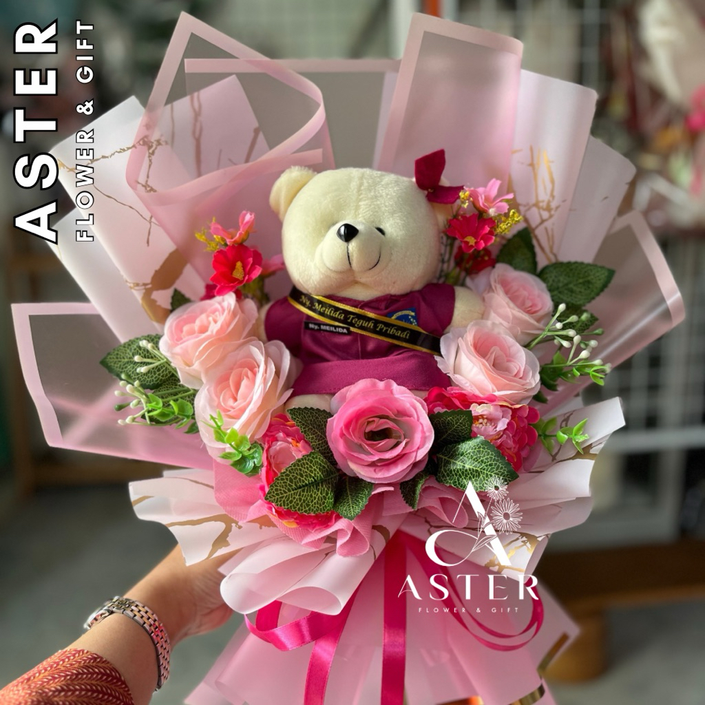 Buket Boneka Bhayangkari / Buket Polisi / Buket Bunga