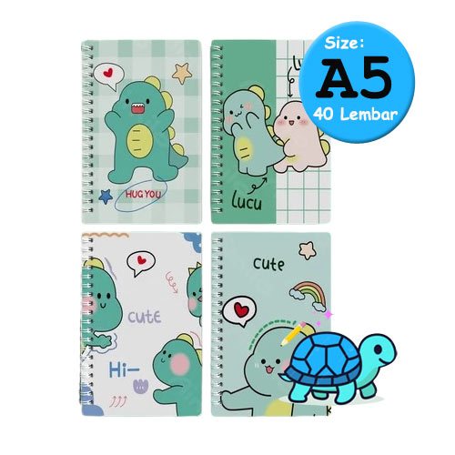 

Aimilo Notebook A5 40 Lembar | Buku Catatan Lucu Aesthetic Cute Dino Spiral