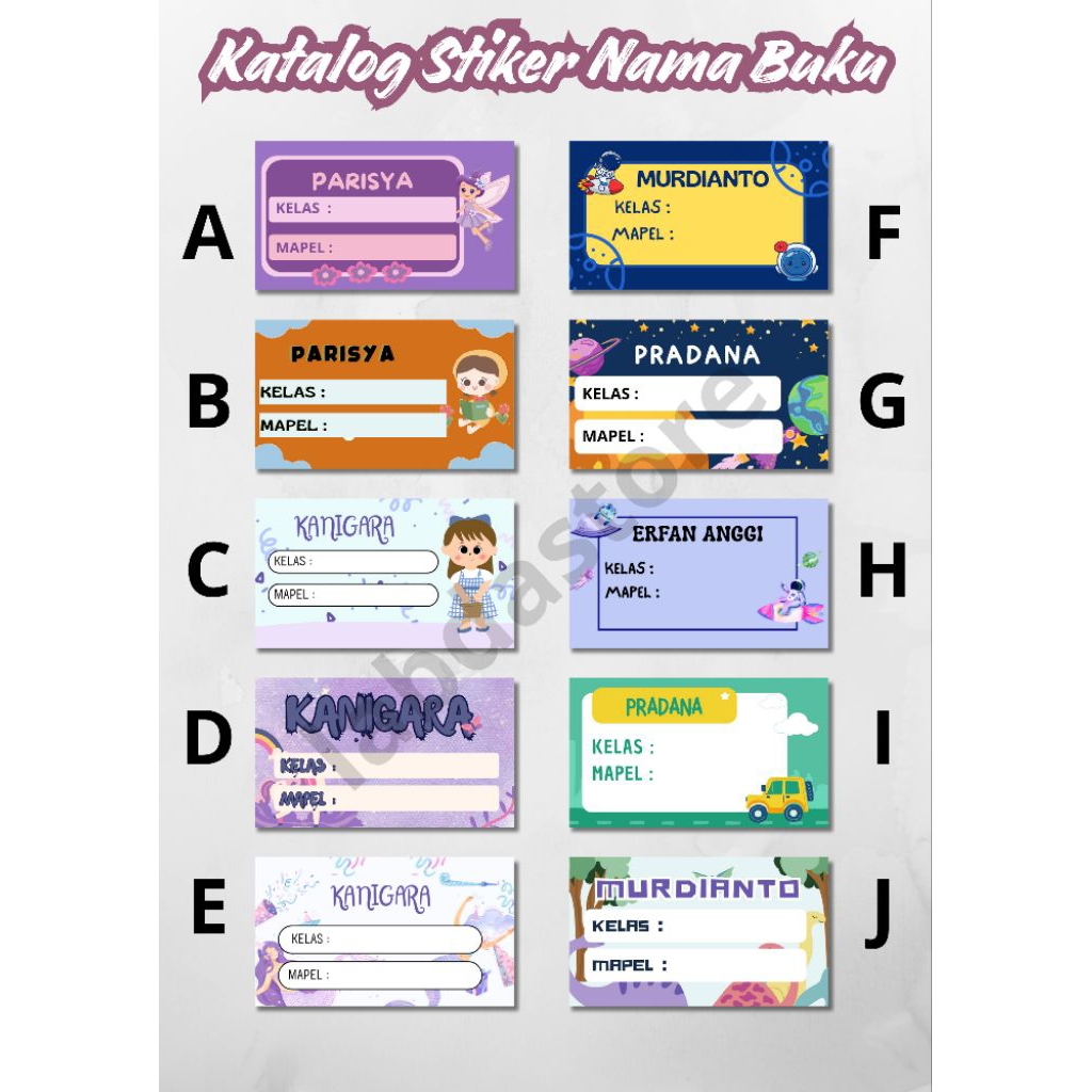 

stiker nama buku