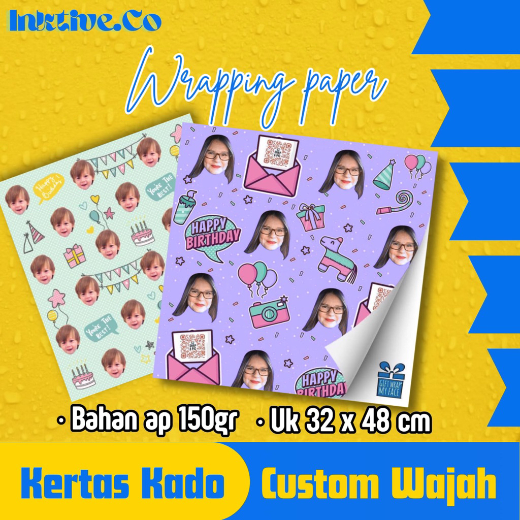 

Kertas kado Custom wajah bebas design dan warna