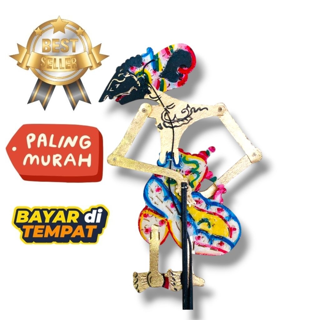 wayang kulit puntodewo bahan kulit sapi tebal