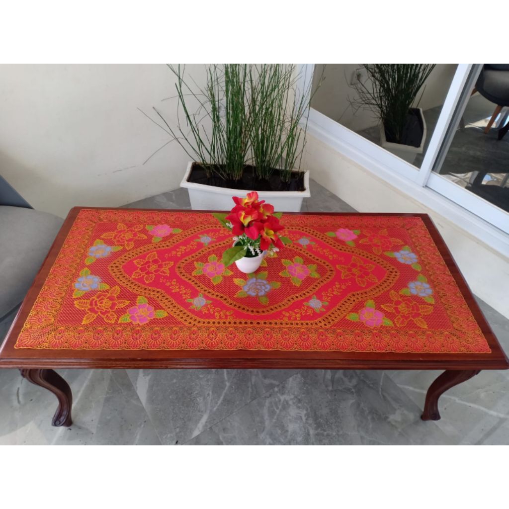 taplak meja vinyl sablon taplak meja ruang tamu persegi ukuran jumbo 60x120