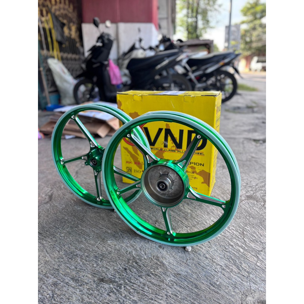 Velg VND Ak55 140/160-17 Jupiter Z Fizr Vega Hijau Set Depan Belakang