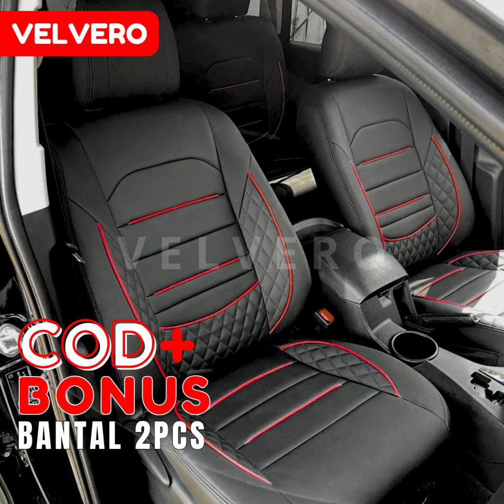 Cover Jok Mobil Sedan/Mobil 2 Baris Jok Full Set [BAHAN FERRARI]