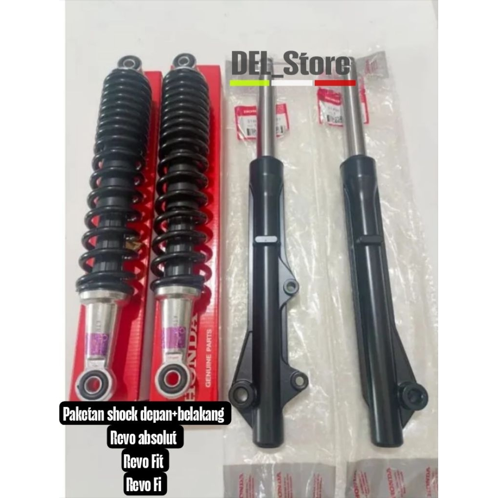 Paketan Shockbreaker Depan Belakang Honda Revo absolut Revo Fit Revo Fi 110 KWW  Shock depan plus ta
