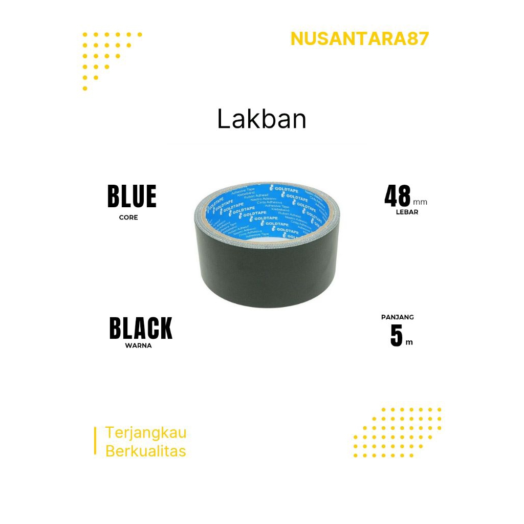

Goldtape Cloth Core Biru / Lakban Hitam 2 inch ( 48mm )