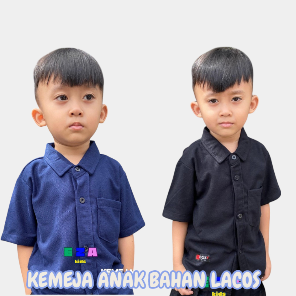 Kemeja Pique Anak Lengan Pendek