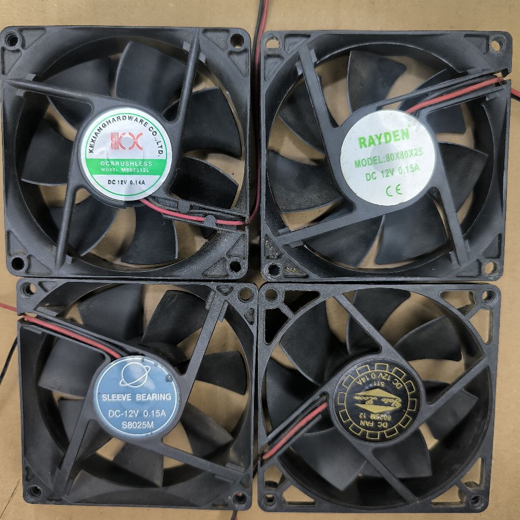Fan Dc 12V bekas PSU Ukuran 8x8cm normal