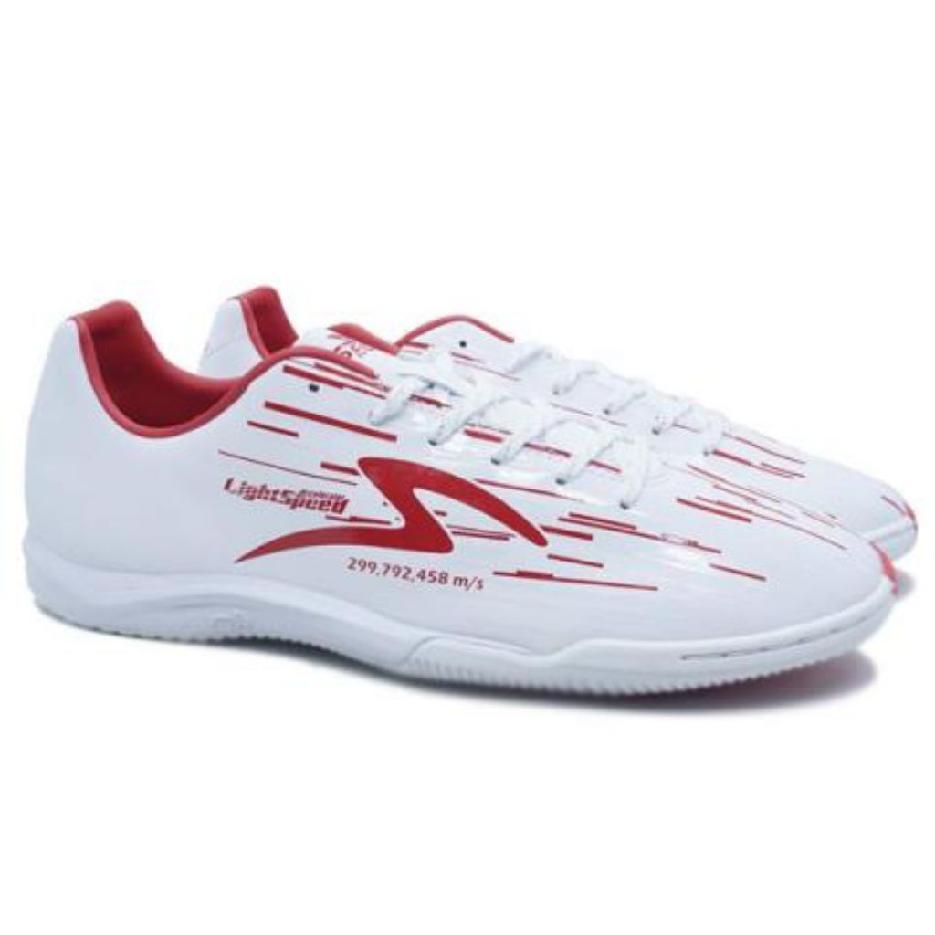 Sepatu Futsal Specs Accelerator Lightspeed Reborn IN - White/Red