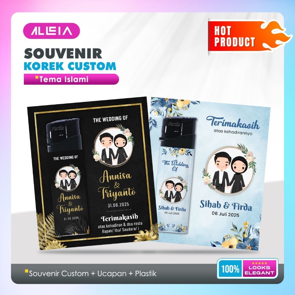 Souvenir Pernikahan Korek Custom Tema Islami