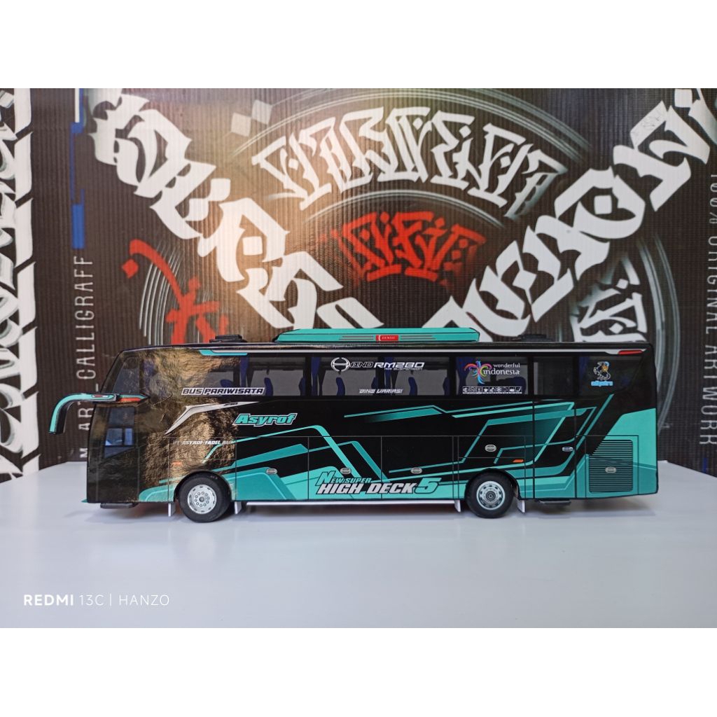 Miniatur Bus JB5 SONIC Asyrof mainan basuri bus set lampu pajangan toy ban