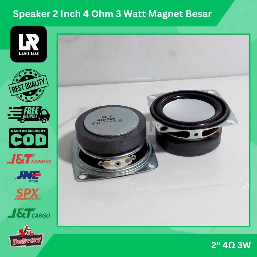 Speaker 2 Inch 52mm Full Range 4 Ohm 3 Watt Magnet Besar 45mm Speaker 2" Big Magnet