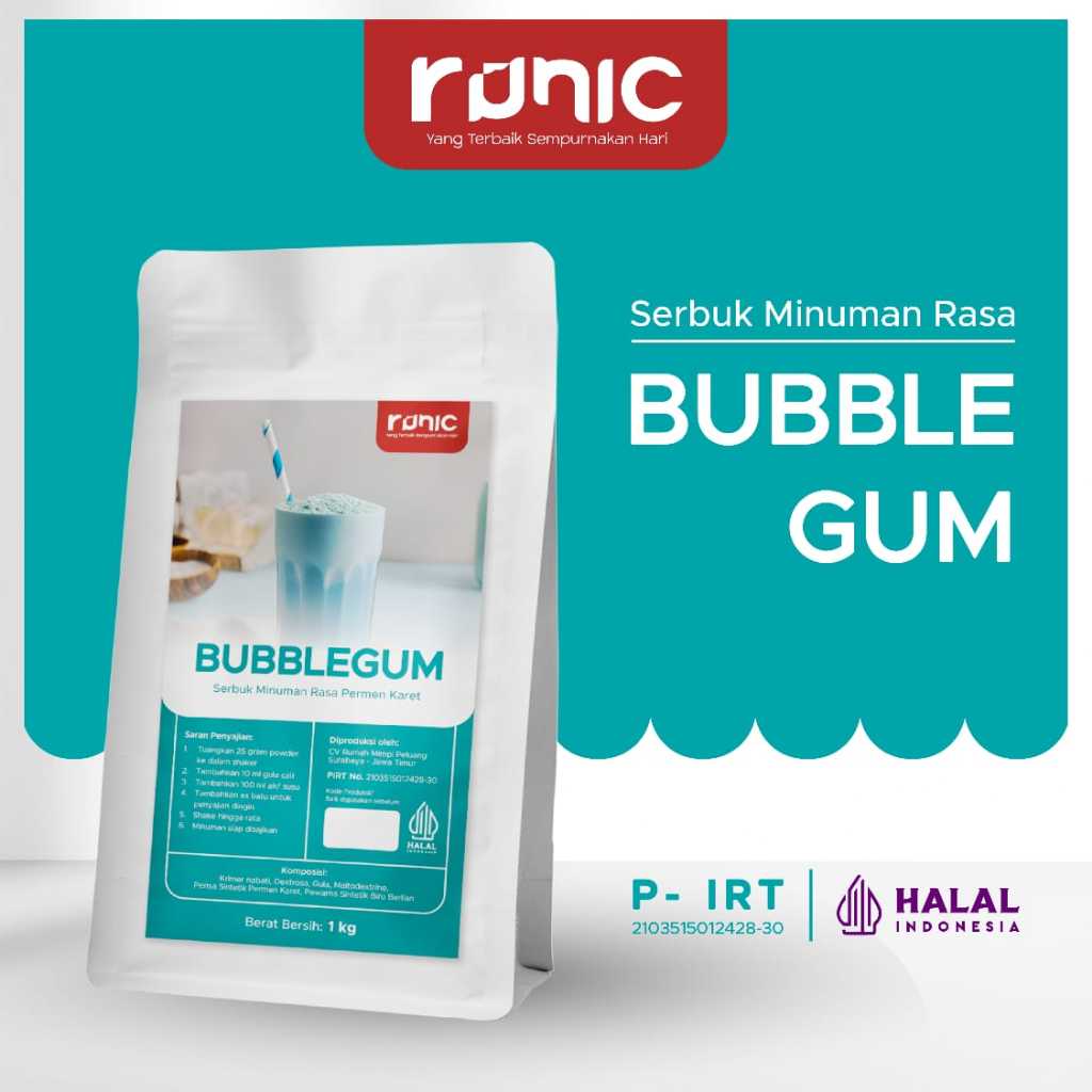 

Bubuk Minuman Premium Bubble Gum RUNIC 1kg