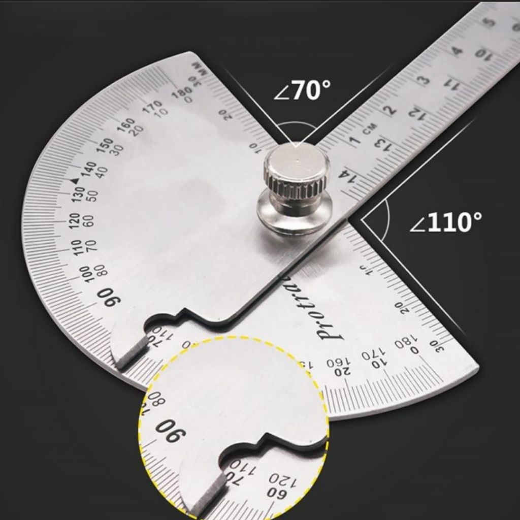 

Penggaris Busur Derajat Measuring 14.5cm 180 Degree - PR180 - Silver