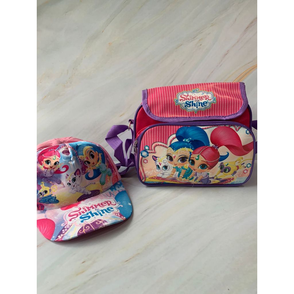 Tas Sling Bag Anak Shimmer and Shine FREE Topi Shimmer and Shine