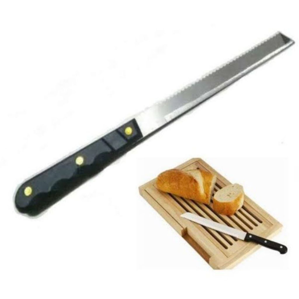 Pisau Roti Stainless Tajam 2 sisi 30cm TERMURAH