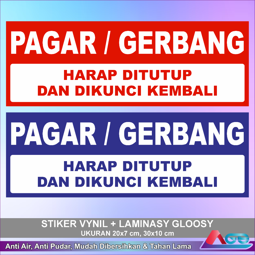 

Stiker Vynil Pintu Gerbang Harap Ditutup Kembali Anti Air Laminasy Glossy Sticker Tanda Peringatan